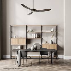 CasaFan ECO GENUINO 152 BN-NB stropní ventilátor 16.6 W (Ø x v) 1520 mm x 285 mm chrom s dálkovým ovládáním, vhodný i pro zimní provoz