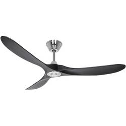 CasaFan ECO GENUINO 152 BN-MS stropní ventilátor 16.6 W (Ø x v) 1520 mm x 285 mm chrom s dálkovým ovládáním, vhodný i pro zimní provoz