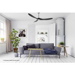 CasaFan ECO GENUINO 152 BN-MS stropní ventilátor 16.6 W (Ø x v) 1520 mm x 285 mm chrom s dálkovým ovládáním, vhodný i pro zimní provoz