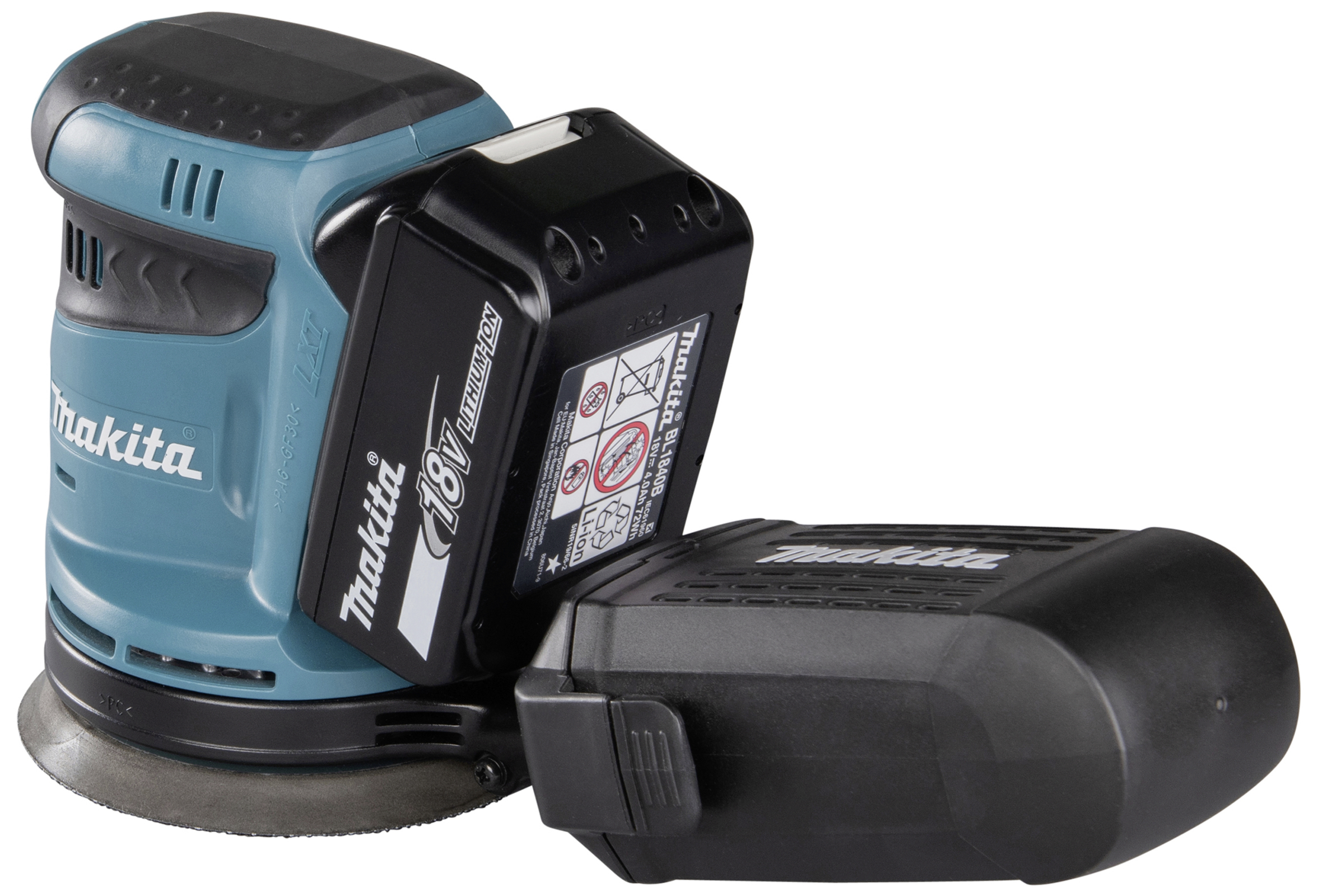 Makita Dbo180rtj DBO180RTJ akumulátorová excentrická bruska vč. 2x aku, vč. nabíječky 18 V Ø 125 mm