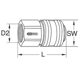 KS Tools 515.3484 5153484 spojka pro stlačený vzduch 3/8 (9,525 mm) 1 ks