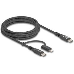 Delock Kabel USB-C USB-C ® zástrčka, USB-C ® zástrčka, Apple Lightning konektor 2.00 m černá 81171