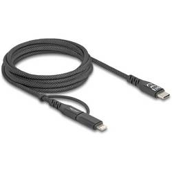 Delock Kabel USB-C USB-C ® zástrčka, USB-C ® zástrčka, Apple Lightning konektor 2.00 m černá 81171