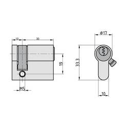 Basi G102 poloviční profilová cylindrická vložka 10 / 30mm
