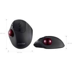 Perixx PERIMICE-717 D laserová Trackball, přenos bezdrátový, 7 tlačítko, 2000 dpi, černá