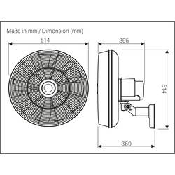 CasaFan AIROS ECO SILENT WALL SW nástěnný ventilátor 90 W (Ø) 514 mm černá s dálkovým ovládáním, s časovačem, otočný, výškově nastaveitelné