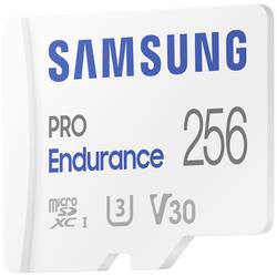 Samsung PRO Endurance paměťová karta microSDXC 256 GB Class 10, UHS-Class 3, v30 Video Speed Class podpora videa 4K, vč. SD adaptéru, nárazuvzdorné