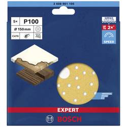 Bosch Accessories EXPERT C470 2608901105 brusné papíry pro excentrické brusky s otvory Zrnitost 100 (Ø) 150 mm 5 ks