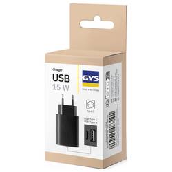 GYS USB-LADEGERÄT 15W USB nabíječka, Rychlonabíječka, USB A, USB-C®, 15 W, černá
