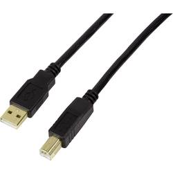 LogiLink USB kabel USB 2.0 USB-A zástrčka, USB-B zástrčka 10.00 m černá pozlacené kontakty UA0264