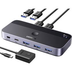 UGREEN 15705 3 + 1 port USB 3.0 přepínač + hub antracitová