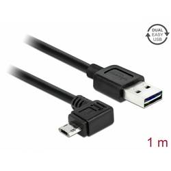Delock USB kabel USB 2.0 USB-A zástrčka, USB Micro-B zástrčka 1.00 m černá pozlacené kontakty 83846