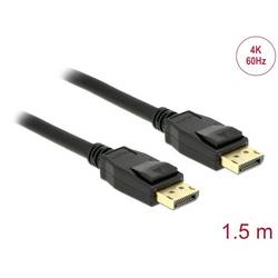 Delock DisplayPort kabel Konektor DisplayPort 1.5 m černá 85508 pozlacené kontakty, kroucený , třížilový stíněný, 4K UHD Kabel DisplayPort