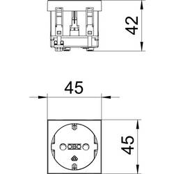 OBO Bettermann 6120008 přístrojová vložka zásuvka (š x v x h) 45 x 45 x 42 mm 1 ks bílá