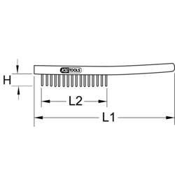 KS Tools 201.2311 Ocelový drátěný kartáč 4 řady, 290 mm