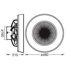 OSRAM HOMELIGHTING Compact 480 stropní ventilátor 49 W
