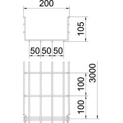 OBO Bettermann 6002435 Mřížkový žlab (d x š x v) 3 m x 200.00 mm x 105.00 mm 3 m