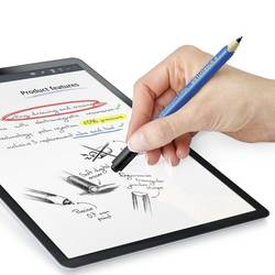 Staedtler Mars® Lumograph® digital jumbo digitální pero s psacím hrotem, citlivým vůči tlaku, s přesným psacím hrotem, tlačítko gumování modrá