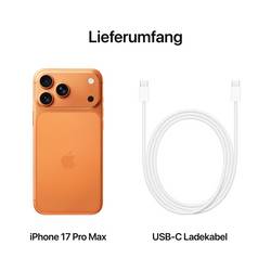 Apple iPhone 17 Pro Max iPhone 256 GB, 17.5 cm (6.9 palec), Vesmírná oranžová, iOS 26, dual SIM