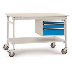 Manuflex BB5387.2001 Kompletní servírovací stolek základní mobilně se plastová destička + pouzdro vestavné, Šxhxv: 1500 x 800 x 850 mm červenooranžová (RAL