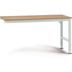 Manuflex AU6075.7035 Pracovní Přístavný stůl Univerzální standardní s multiplex deska, Šxhxv = 1500 x 1200 x 760-870 mm, šedobílá (RAL 7035), deska /rám + 2