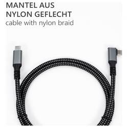 Maxtrack USB kabel USB 3.2 Gen2 USB-C ® zástrčka 2 m černá oboustranně zapojitelná zástrčka, pozlacené kontakty, 90° zatočeno doleva C531-2WL