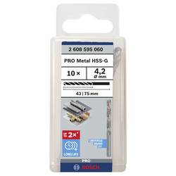 Bosch Accessories 2608595060 PRO Metal HSS kovový spirálový vrták 4.2 mm Celková délka 75 mm broušený DIN 338 válcová stopka 10 ks