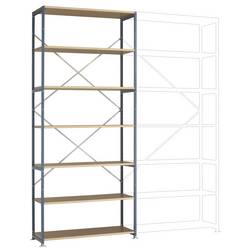 Manuflex RP1629.3003 základní modul regálu oddělení , (š x v x h) 1.22 x 3 x 80 m, ocel, dřevěná podlaha, rubínově červená