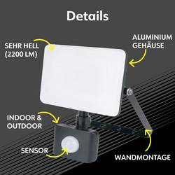 Müller-Licht Orlando 21600072 venkovní LED reflektor s PIR detektorem 20 W Barvy světla (LED svítidlo): neutrální bílá