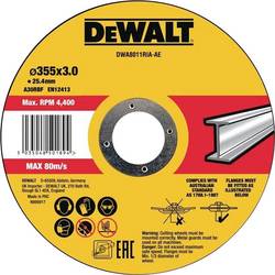 DEWALT DWA8011RIA-AE DWA8011RIA-AE Řezný kotouč 355 mm 1 ks kov, nerezová ocel, železo