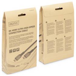 Digitus HDMI kabel Zástrčka HDMI-A 3 m černá DB-330200-030-S 8K UHD, hliníková zástrčka, Audio Return Channel, dvoužilový stíněný, třížilový stíněný, eARC,