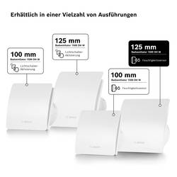Bosch Home Comfort Fan 1500 W125 Nástěnné ventilátory 230 V 182 m³/h 125 mm
