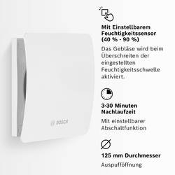 Bosch Home Comfort Fan 1500 W125 Nástěnné ventilátory 230 V 182 m³/h 125 mm