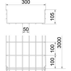 OBO Bettermann 6002437 Mřížkový žlab (d x š x v) 3 m x 300.00 mm x 105.00 mm 3 m