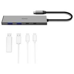Hama 00200147 USB Hub 4 porty USB-C™ (USB 3.2 Gen 2), USB 3.2 (Gen 2) , USB-C® (s napájením) USB 3.2 Gen2 10 GBit/s šedá