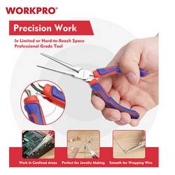 WorkPro WP231095 Univerzální Mini špičaté kleště chrom-vanadová ocel 110 mm