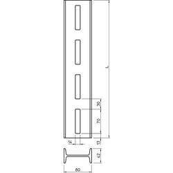 OBO Bettermann 6337236 I-stojina (d x š x v) 2000 x 80 x 42 mm 1 ks