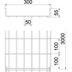 OBO Bettermann 6001424 Mřížkový žlab (d x š x v) 3 m x 300.00 mm x 55.00 mm 3 m