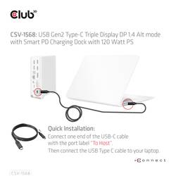 club3D USB-C® dokovací stanice 4K ChargingDock USB-C Vhodné pro značky (dokovací stanice pro notebook): Club 3D napájení USB-C®