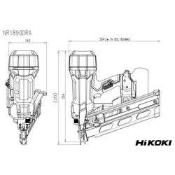 HiKOKI NR1890DRA, NR1890DRAW9Z akumulátorová hřebíkovačka, bez akumulátoru, bez nabíječky