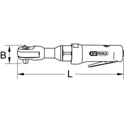 KS Tools 515.1185 pneumatická ráčna 1/2 (12,7 mm) vnější čtyřhran 6.3 bar