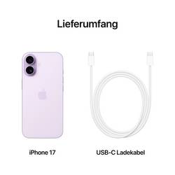 Apple iPhone 17 iPhone 256 GB, 16 cm (6.3 palec), levandulová, iOS 26, dual SIM