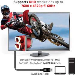 club3D DisplayPort kabel Konektor DisplayPort, Konektor DisplayPort 3.00 m stříbrná CAC-1060 8K UHD Kabel DisplayPort
