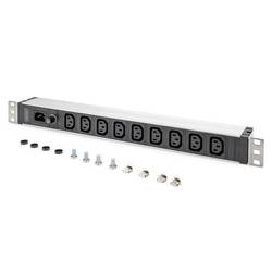 Digitus DN-95429 19 palec zásuvková lišta pro datové skříně 1 U zásuvka C13 10A Vhodné pro hloubku skříně: od 300 mm hliník, hliník (eloxovaný), černá, černá