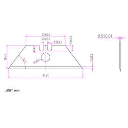 TOOLCRAFT TO-10312170 50 KS TRAPEZKLINGE 61 MM S OTVOREM SK2 50 ks