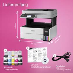 Epson EcoTank ET-5150 multifunkční tiskárna inkoustová barevná A4, A4, A6 tiskárna, skener, kopírka Wi-Fi