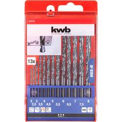 kwb 424140 HSS sada spirálových vrtáku do kovu 13dílná 2 mm, 2.5 mm, 3 mm, 3.5 mm, 4 mm, 4.5 mm, 5 mm, 5.5 mm, 6 mm, 6.5 mm DIN 338 válcová stopka 1 ks