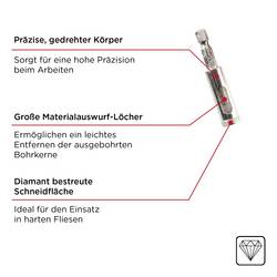 kwb 499900 sada děrovacích pil 8dílná 4 mm, 5 mm, 6 mm, 7 mm, 8 mm, 10 mm, 12 mm diamantová vrstva 8 ks
