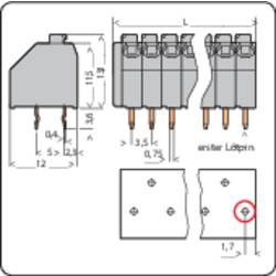WAGO 250-212 pružinová svorkovnice 1.50 mm² Pólů 12 šedá 1 ks