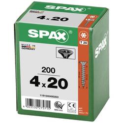 SPAX 1191040400203 šroub do dřeva 4 mm 20 mm T-STAR plus ocel Černý BLAX 200 ks